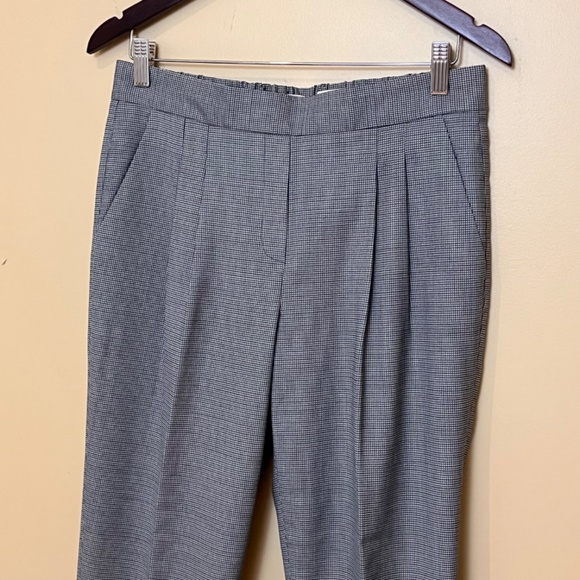 Babaton Conan Wool Houndstooth Cropped Pleated Dress Pants - Women's Size 8 - Picture 2 of 10